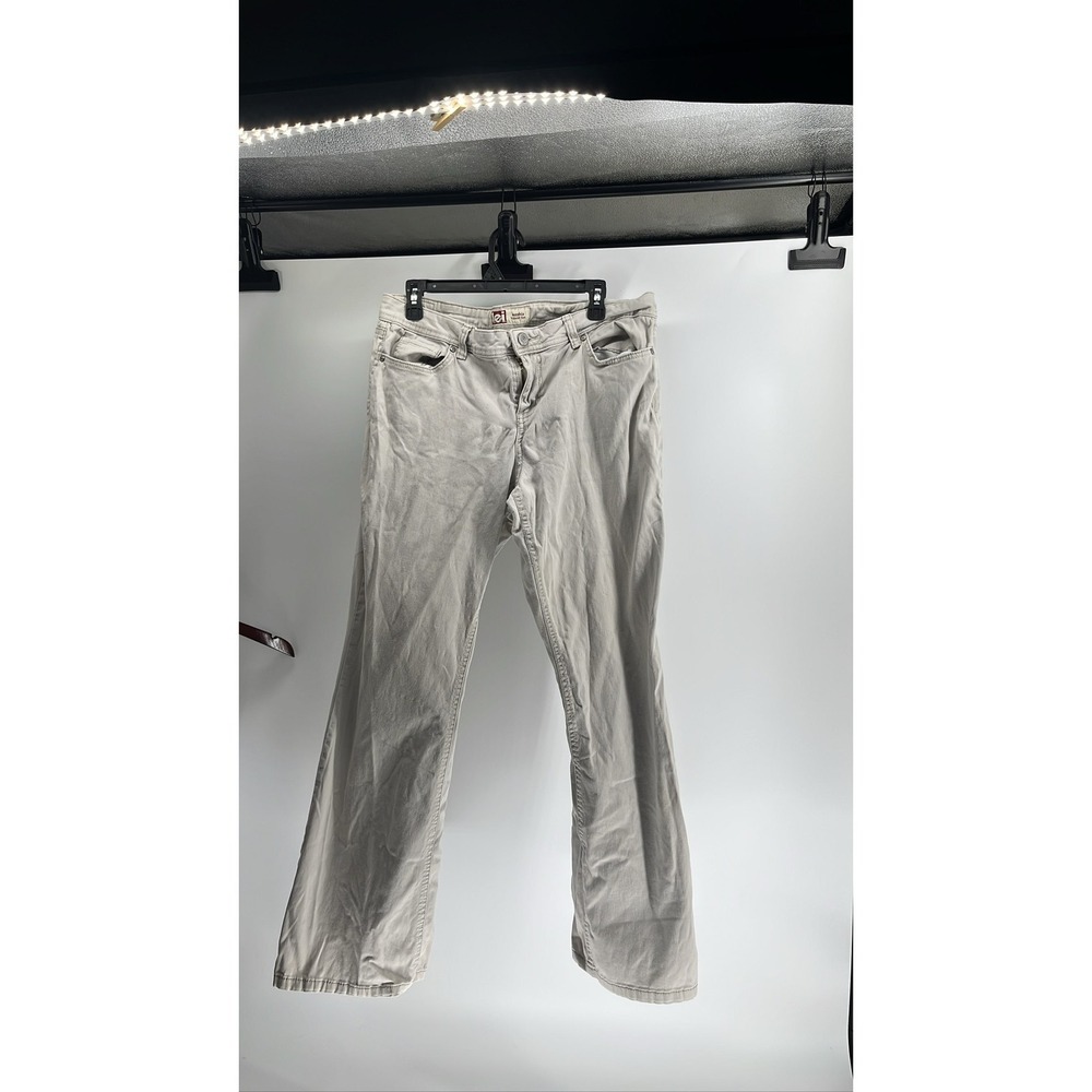 LEI Sophia Hipster Flare Jeans Womens Khaki Tan‎ Bootcut Stretch Denim
